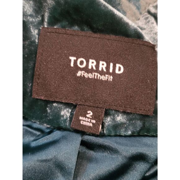Torrid Jacket Women's 2X Botanical Green Velvet Moto Zip Cropped - Picture 5 of 6